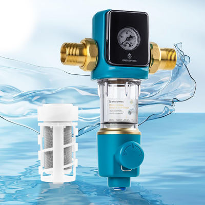 Автоматический самоочищающийся осадочный фильтр с системой сифона, не содержащей BPA, с фильтрацией 40 микрон для предварительной фильтрации воды в жилых домах