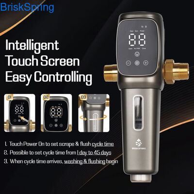 Полностью автоматический предварительный фильтр Умный осадочный фильтр, автоматически промывающийся предварительный фильтр для воды для всего дома для защиты водопровода
