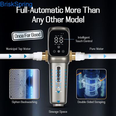 Фильтр для осадка с обратной промывкой 40 микрон с полностью автоматической промывкой и сеткой из нержавеющей стали SUS 316 для фильтрации воды во всем доме