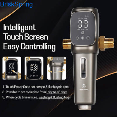 NSF сертифицированный 316L нержавеющая сталь сетка предварительный фильтр воды с 6T/h скоростью потока и интеллектуальным сенсорным управлением