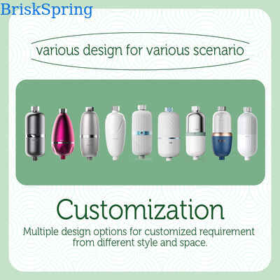 BriskSpring M2-A 1/2 Inch Shower Water Purifier with 316L Stainless Steel Mesh and Silver Activated Carbon MSAP KDF for High Efficiency Filtration