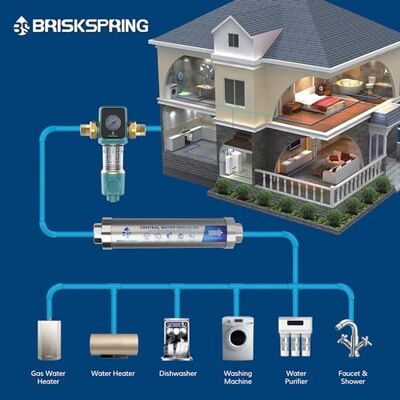 BriskSpring SQ550B-BS 5 T/H Автоматический сифонный отмывальник для воды для всего дома Префильтр с MSAP+CASO3+KDF55 Media