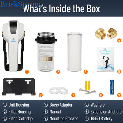 Compact Central Water Purifier with 15 L/min High Flow and Quick Replace Cartridge for Whole House Water Filtration