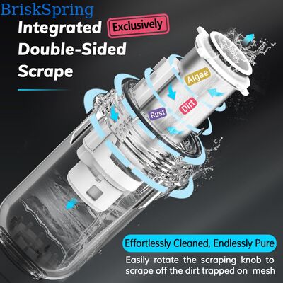 40 Micron Reusable Mesh Water Pre Filter with Manual Flushing for Whole House Spin Down Sediment Filtration